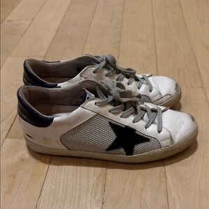 Golden Goose White and Black Sneakers